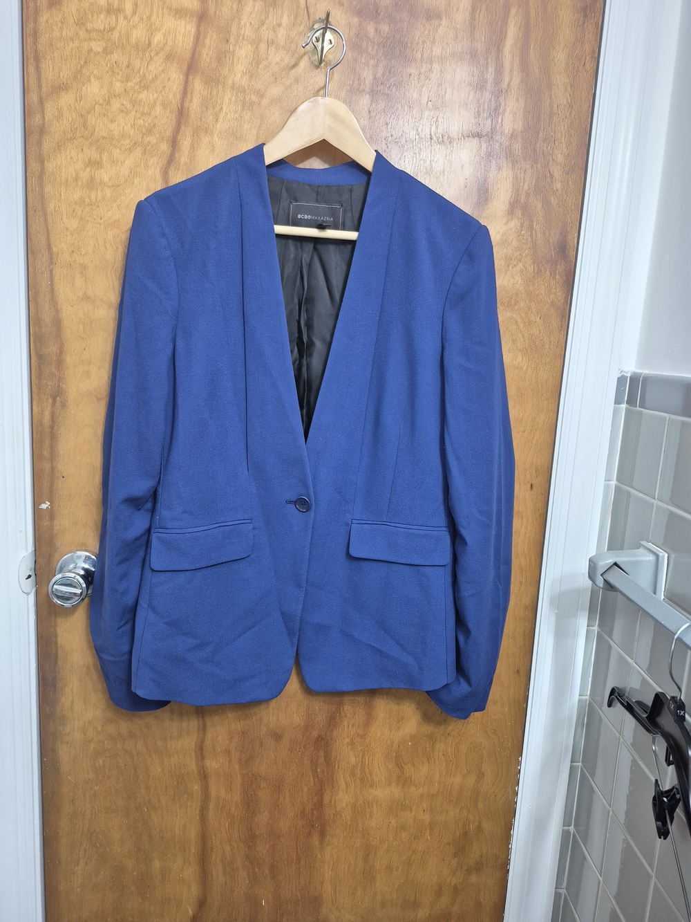 BCBGMaxAzria Royal Blue Open-Front Blazer